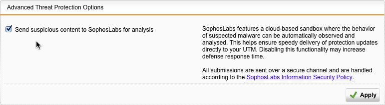 Cloud-based selective sandboxing allows SophosLabs to analyze suspicious content.