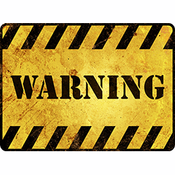 Warning. Image courtesy of Shutterstock.