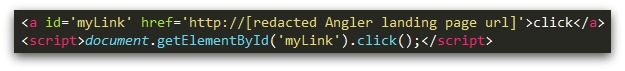 Figure 5: Response from the HTTP POST containing JavaScript to initiate the redirect.