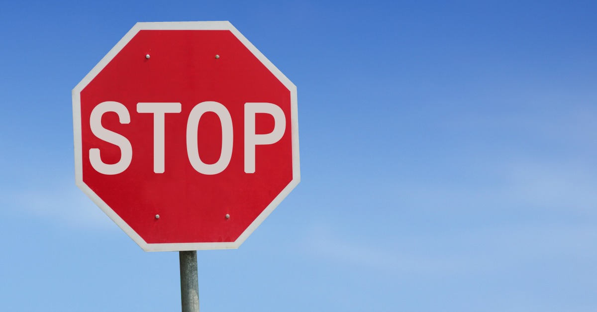 Stop sign. Image courtesy of Shutterstock.