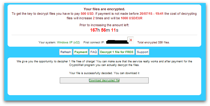 cryptowall free decryption service