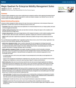 Gartner MQ for EMM report