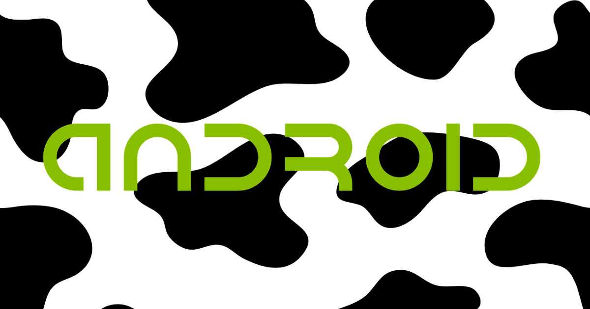 Android logo on cow pattern
