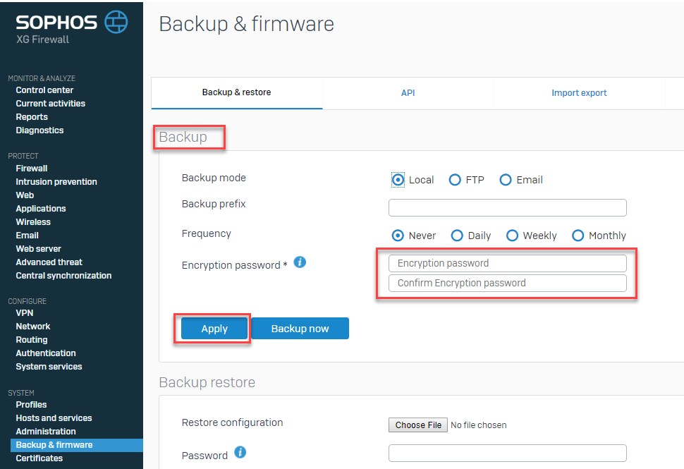 Backup encryption password at the time of backup and restore2