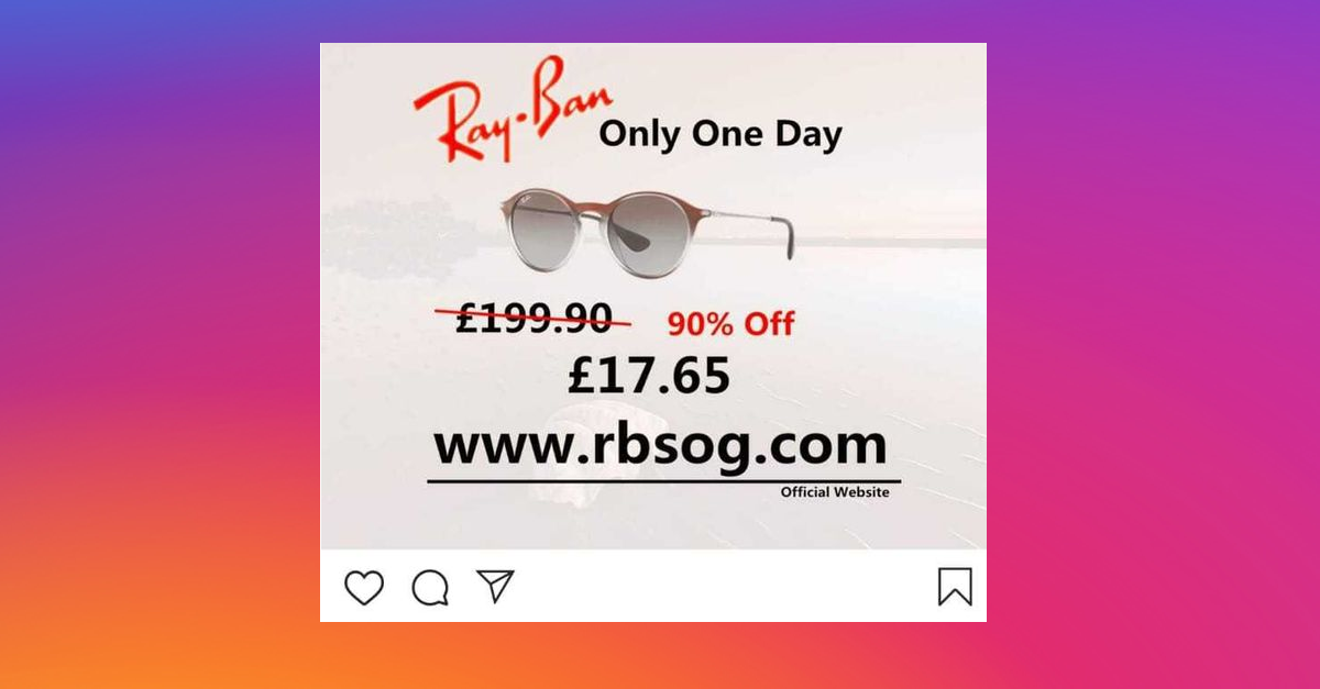 90% off Ray-Bans? It's a 100% Instagram SCAM! – Sophos News
