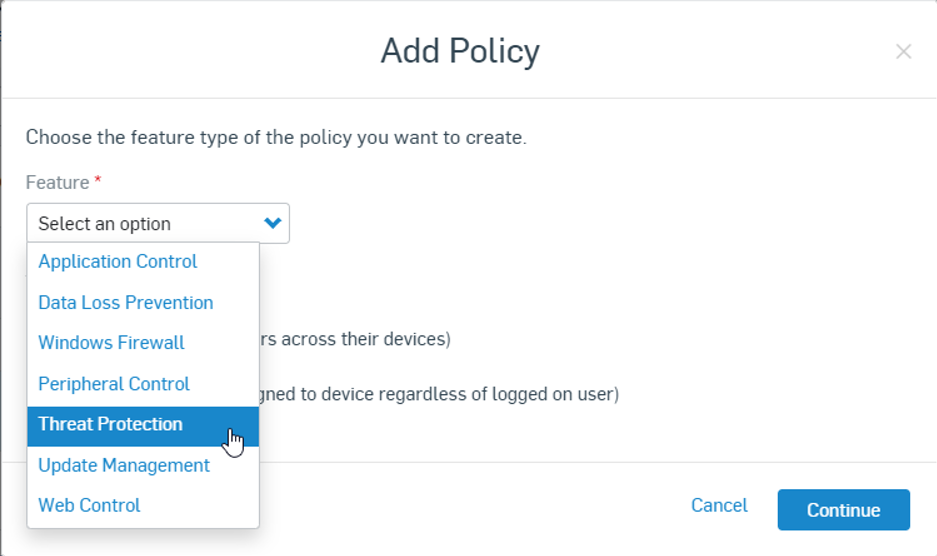 Configuring protection for Sophos Endpoint and Server Protection