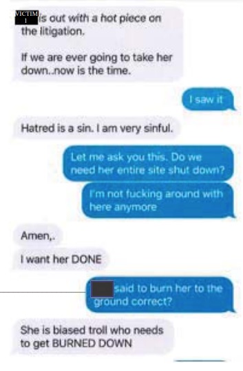 "Burn her down" conversation