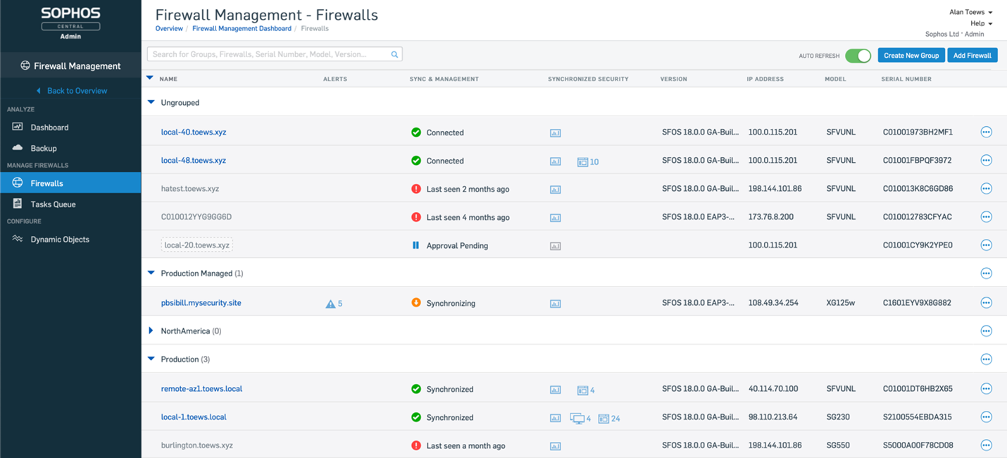 sophos home firewallrequiremnts