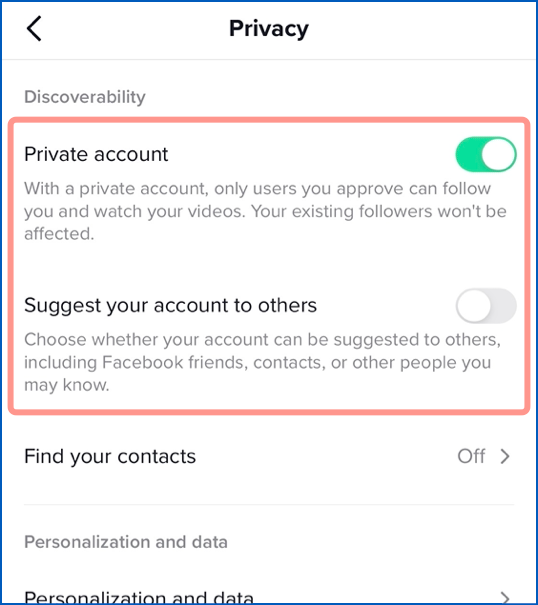 How to set up security and privacy in TikTok