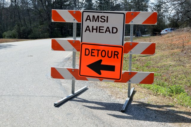 Altered detour sign