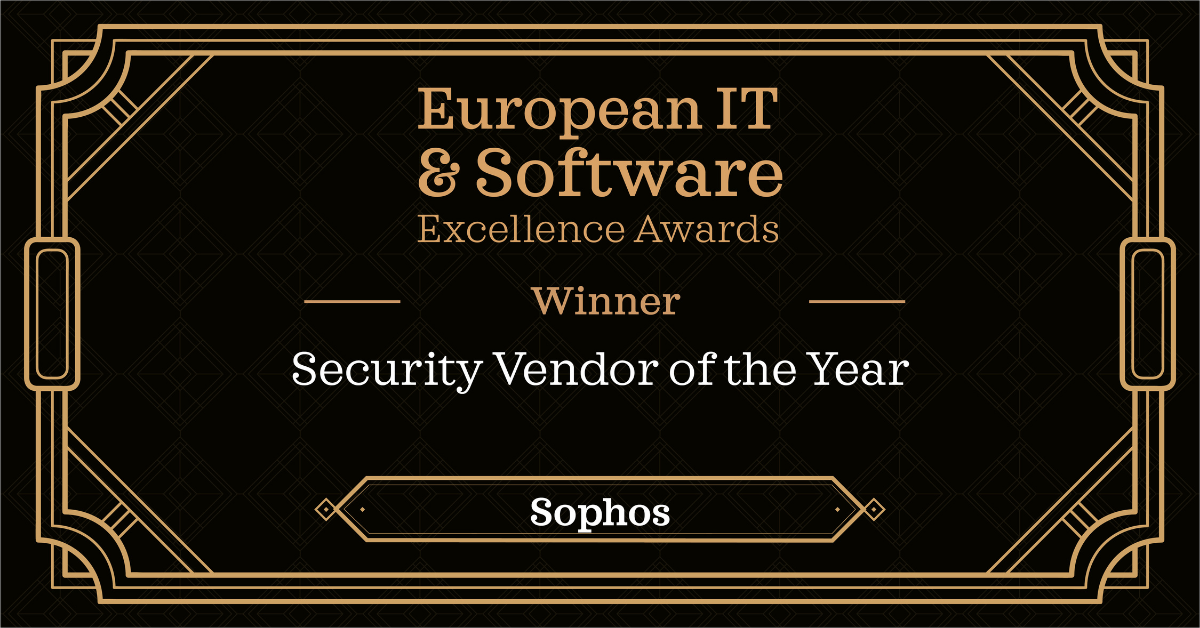 Sophos Wins Security Vendor Of The Year! – Sophos News