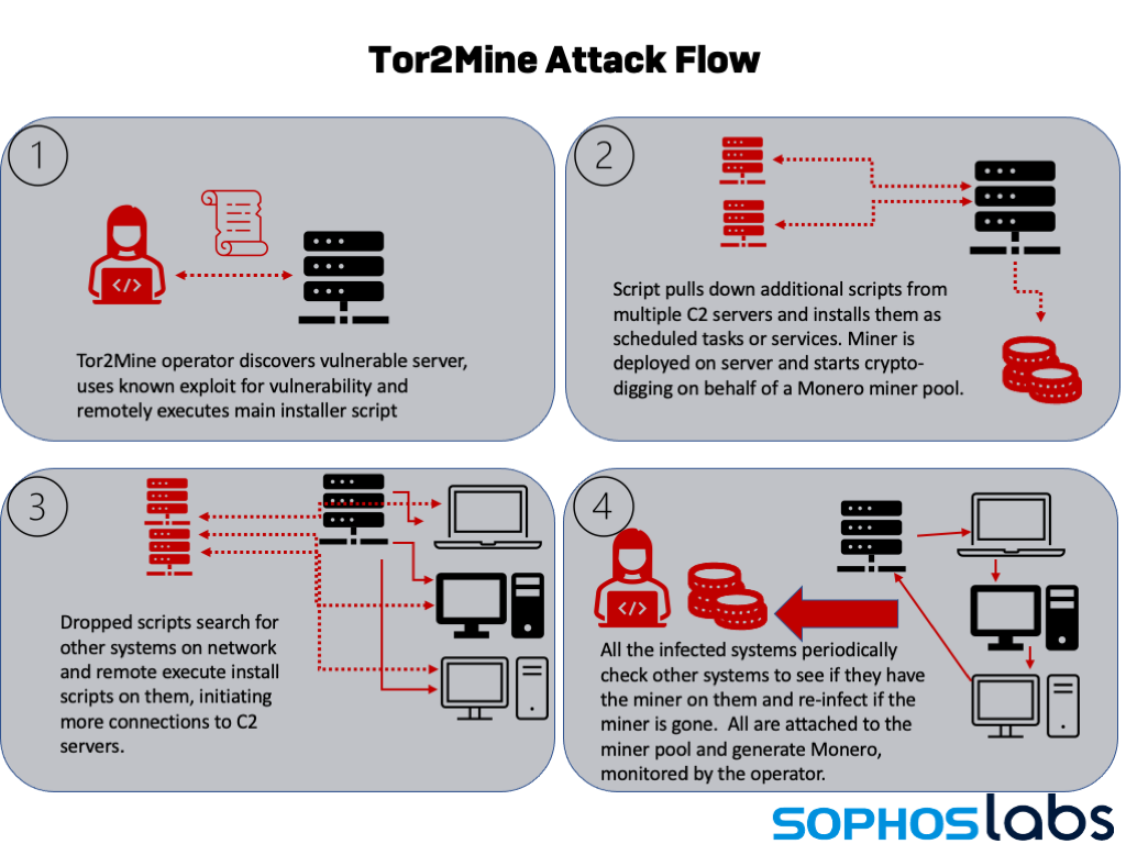 Two flavors of Tor2Mine miner dig deep into networks with
