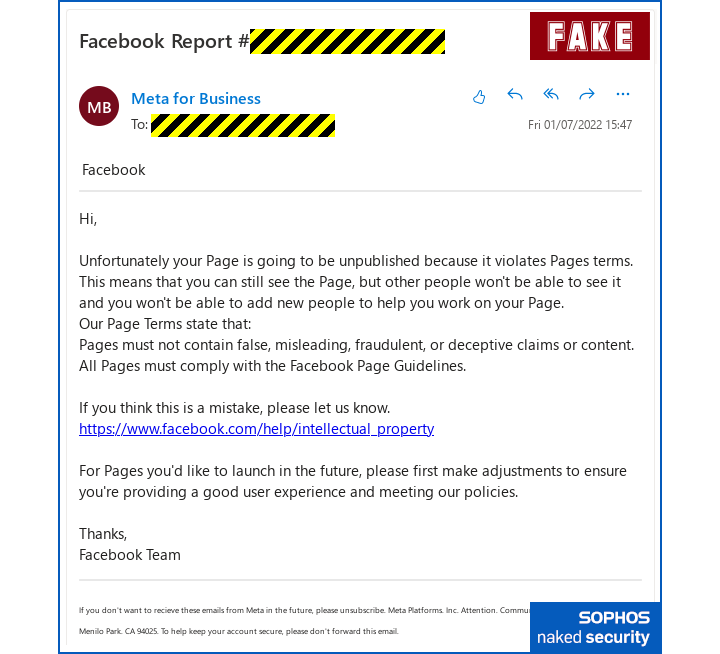 Is This Facebook Email a Fake?