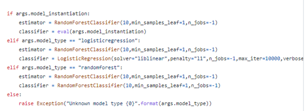 a screenshot of part of YaraML's main code