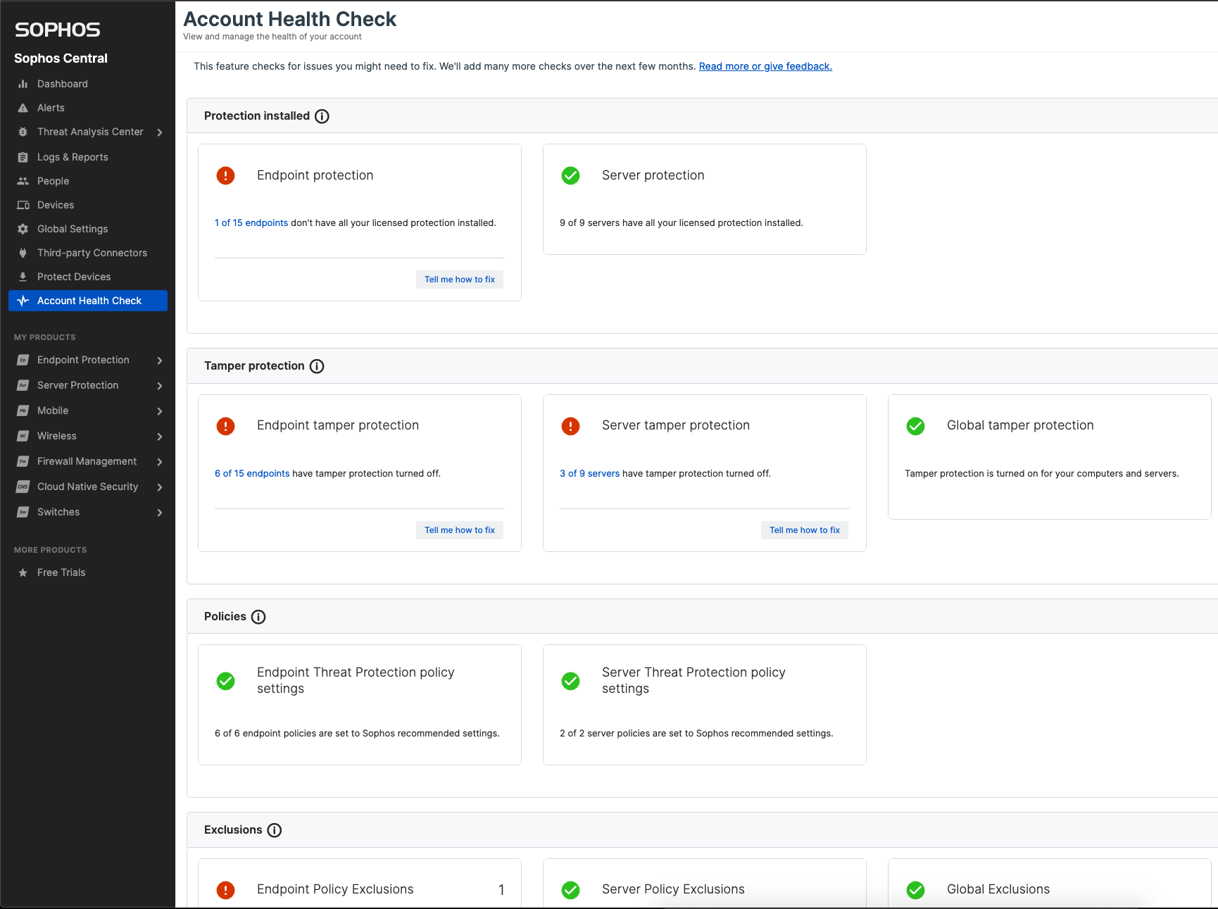 Sophos Account Health Check – Sophos News