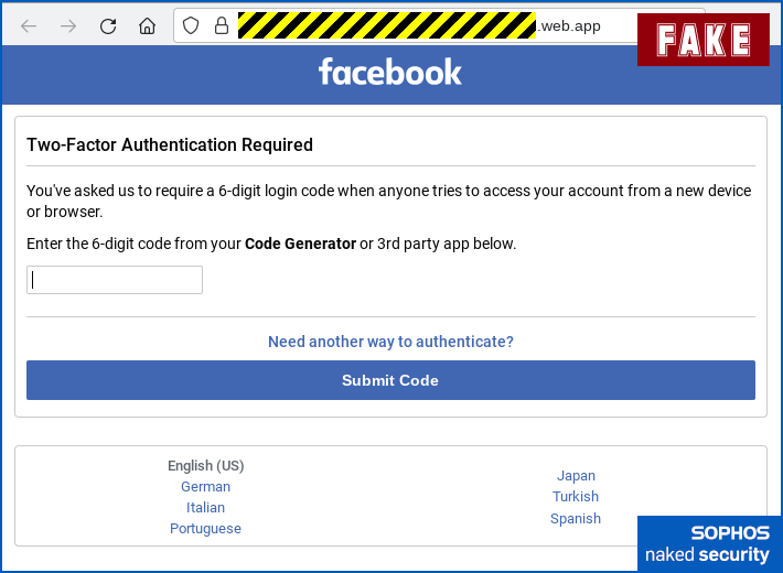Fake facebook login code : r/ScamNumbers