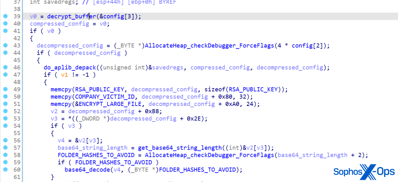 Screenshot of disassembler code