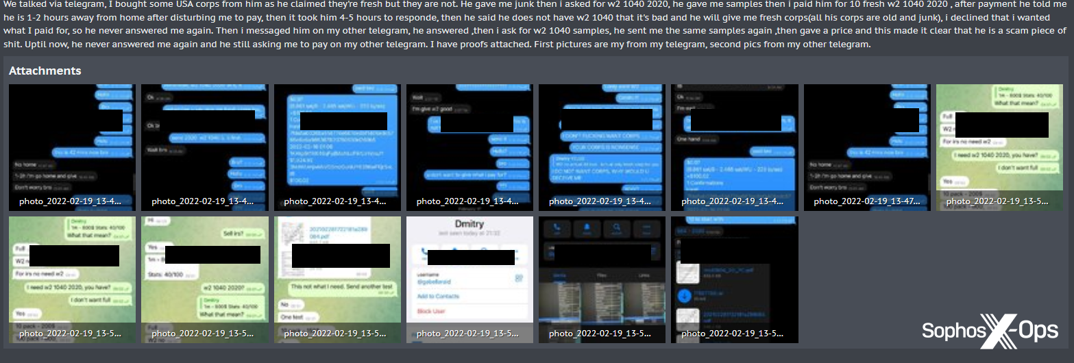 A screenshot of a scam complaint including 14 screenshots of chat logs and contact details