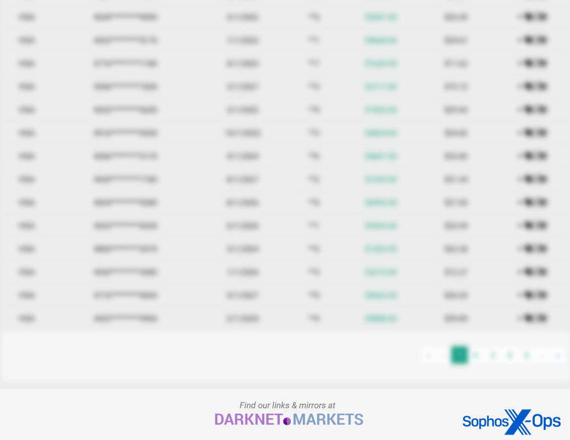 A screenshot of one of the scam marketplaces, with a prominent footer linking to darknet[.]markets