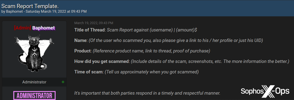 詐欺の報告に必要な内容を詳細に記載したフォーラムの投稿