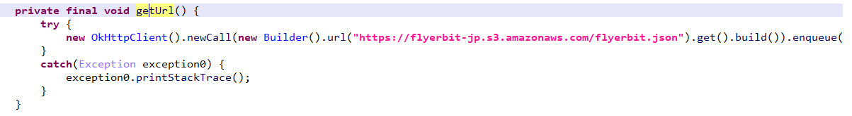A code snippet showing the JSON data retrieved via an AWS-based URL.