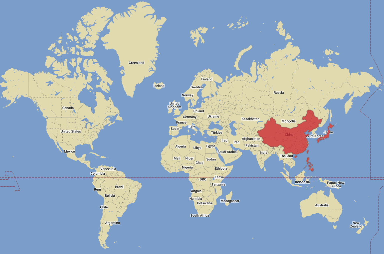 Map highlighting the affected areas -- China, Hong Kong, Japan, Philippines, Singapore, Taiwan