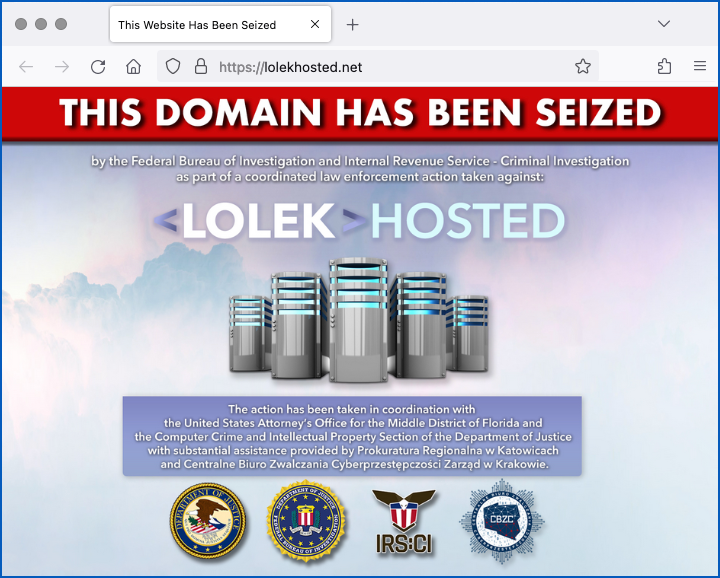 Domain Seized by Law Enforcement