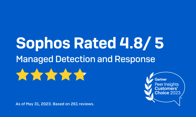 Sophos es elegida por los clientes para la detección y respuesta gestionadas (MDR) en el informe inaugural Gartner® Voice of the Customer Peer Insights™ Report