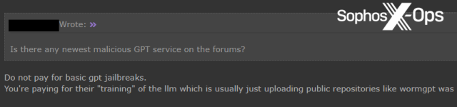 A screenshot of a post on a criminal forum