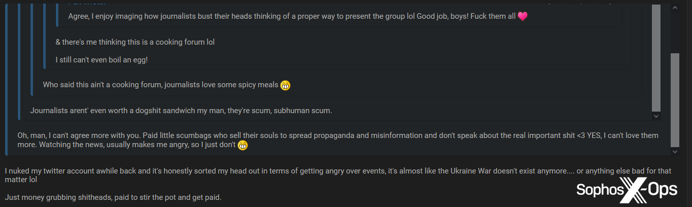 A screenshot of a criminal forum