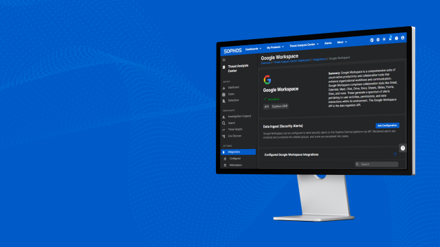 Sophos MDR and Sophos XDR now integrate with Google Workspace
