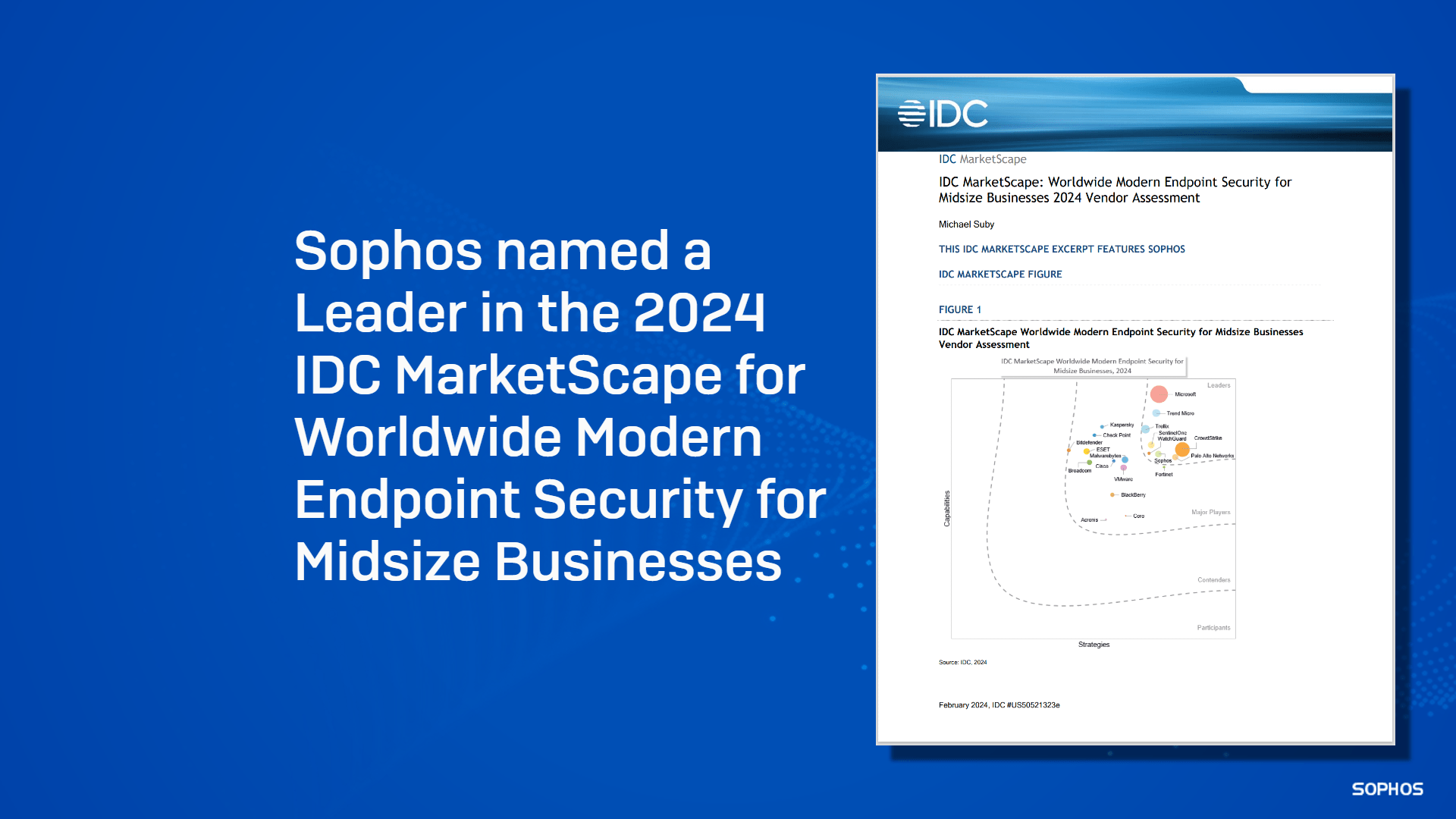 IDC MarketScape 2024 nombra a Sophos líder en Worldwide Modern Endpoint