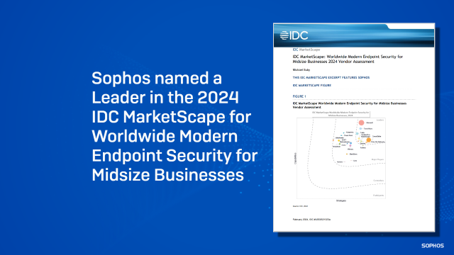Sophos named a Leader in the 2024 IDC MarketScape for…