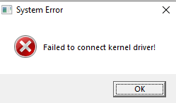 an error message will be displayed that the loader failed connecting to the kernel driver.