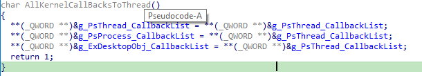 Modifying the object type's callback lists