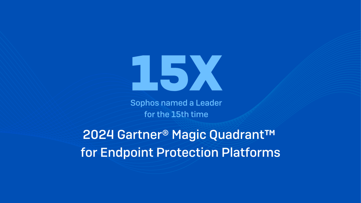 Sophos named a Leader in the 2024 Gartner®️ Magic Quadrant™️ for Endpoint Protection Platforms