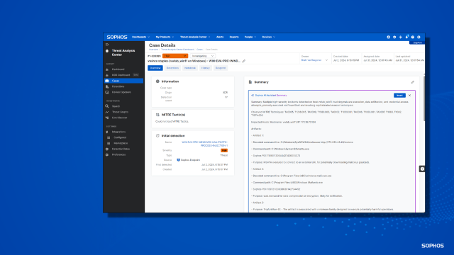 Sophos News: Enhanced features for generative AI and improved case investigation capabilities