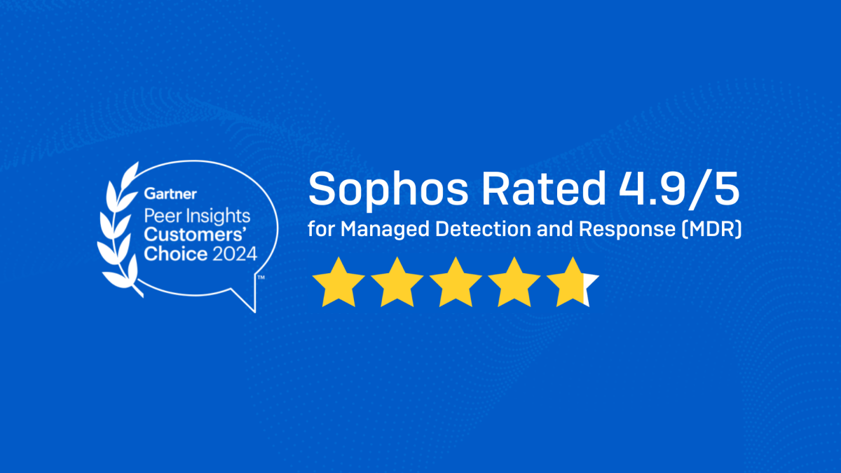 Sophos named a Gartner® Peer Insights™ Customers' Choice for Managed Detection and Response (MDR) Services for the 2nd time