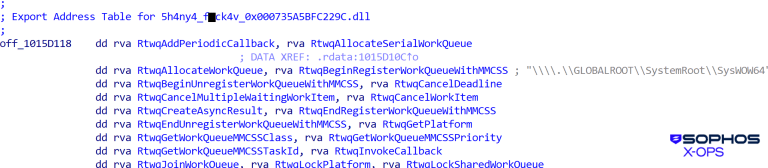 The New Favorite Tool for Ransomware Operators 2 The DLL samples include a bad word; this will not be the last time bad words appear in this code.
